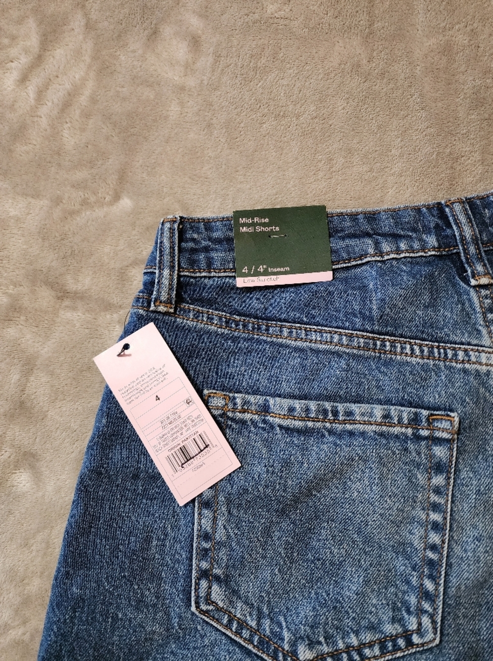 Denim Shorts NWT | Mid Rise Classic Blue Everyday Jean Shorts | 4 - Picture 7 of 8